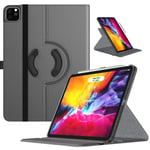 TiMOVO Case Fit New iPad Pro 11 Inch 2020 (2nd Generation), 90 Degree Rotating Stand Leather Protective Cover, Smart Swivel Case [Support Apple Pencil Charging], Auto Sleep/Wake - Space Gray