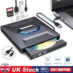 External CD DVD Drive For PC Laptop Windows 11 10 USB 3.0 Burner Reader Writer