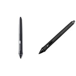 Wacom Pro Pen 2 (KP504E) - Compatible with Intuos Pro, Cintiq, Cintiq Pro & MobileStudio Pro & Grip Pen for Intuos4 Plus Cintiq 21 (DTK)- Black