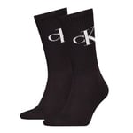 Calvin Klein Strumpor 2P Monogram Crew Socks Svart Strl 43/46 Herr