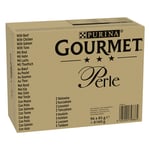 Megapakke Gourmet Perle 96 x 85 g - Storfe, Kylling, Laks, Tunfisk