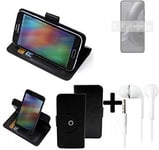 For Motorola Edge 30 Neo protective case + EARPHONES black cover bag wallet flip
