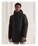 Superdry Mens Waterproof Down Parka Jacket - Black Size X-Small