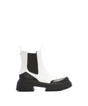 Moda in Pelle Womens 'Berra' White Patent Mocc Croc Chelsea Boots Patent Leather - Size EU 37
