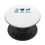 Peace Love Caniche Funny Cute Dog Lover Pet Lover PopSockets PopGrip Interchangeable
