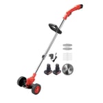Onefire Wheeled Cordless Grass Trimmer 450W Powerful Garden Strimmers 2*Batteries(12V/9Ah) Metal Blade Lightweight Household Cordless Strimmers for Trimming Lawn & Cutting Shrubs Hedgerow