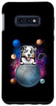 Coque pour Galaxy S10e Australian Shepherd On The Moon Galaxy Funny Dog In Space
