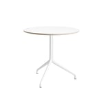 HAY - About a Table AAT20 - White Base - White Laminate - Ø80xH73 cm - Ruokapöytä - Hee Welling - Valkoinen - Laminaatti/Metalli/Puu