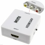 HDMI to Scart AV Red White & Yellow Composite Converter USB Powered