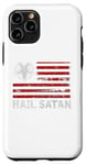 Coque pour iPhone 11 Pro Upside Down Cross 666 Drapeau américain All Hail Satanic