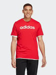 adidas Sportswear Mens Essentials Linear Logo Short Sleeve T-Shirt - Red, Red, Size Xl, Men