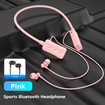 OLAF Nouveau Bluetooth 5.3 Écouteurs Casque Sans Fil Tour de Cou Sport Casque Gamer HIFI Stéréo Écouteurs Avec Micro Support TF Carte-Rose-Type A bouchon d'oreille