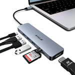Hub USB C 7 en 1 AYCLIF USB C avec HDMI 4K, 100 W Type C PD, 3 Ports USB 3.0 5 Gbps, Lecteur de Carte SD/TF Multiport USB C HDMI pour MacBook Ipad HP Dell XPS Surface