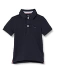 Tommy Hilfiger Boys Short-Sleeve Polo Shirt Organic Cotton, Blue (Sky Captain), 8 Years