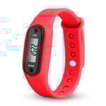 Typ B Stegräknare Pedometer Klock-modell Skön att bära - Röd