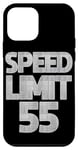 Coque pour iPhone 12 mini Panneau de limitation de vitesse pour 55e anniversaire femme homme conduite drôle 55 mph