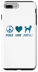 Coque pour iPhone 7 Plus/8 Plus Peace Love Caniche Funny Cute Dog Lover Pet Lover