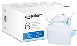 Amazon Basics Water Filter Cartridges, 6 pack , fits and compatible with all BRITA jugs incl. PerfectFit & Amazon Basic Jugs