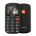 Unlocked GSM Mobile Phone, artfone CS181 Flash 32+24MB GSM Big Button Mobile Phone,Dual SIM Unlocked, Torch And Radio (Black) (cs181-1000mAh)