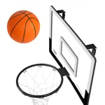 Nologo Junior Hoop Goal for Indoor Door/Wall - Mini Basketball Hoop and Ball with Hooks for Kids/Teens/Adult, Backboard 58x40cm BTZHY