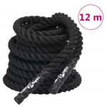 vidaXL Battle rope svart 12 m 9 kg polyester 94267
