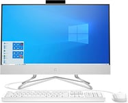 HP 24 - df1000ss Ordinateur de Bureau de 23,8" Tout-en-Un, Clavier et Souris sans Fil (Intel Core i3-1125G4, 8 Go RAM, 512 Go SSD, Windows 11 Home), Blanc