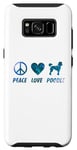 Coque pour Galaxy S8 Peace Love Caniche Funny Cute Dog Lover Pet Lover