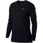 NIKE Women Tailwind flash longsleeve Woman Longsleeve - Black/metallic gold, XS