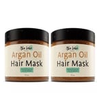 2x OLA LOKO ARGAN OIL HYDRATING HAIR MASK FOR DRY DAMAGED HAIR BOXED 200ml VEGAN