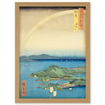 A Fine Evening on the Coast, Tsushima Province Tsushima Province Utagawa Hiroshige Japan Woodblock Artwork Framed Wall Art Print A4