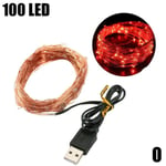 12m 100 Led Usb Outdoor Copper Wire String Fairy Lights O Red 100led