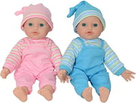 The New York Doll Collection Poupées Jumellee Bébé caucasien Doux Corps Vinyle - Poupon Bebe 12 Pouces / 30 cm - Bebe Poupee pour Âge 2 an et Jusqu'à (Prime Sucette Inclus)