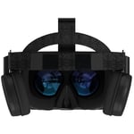Casque de réalité virtuelle 3D, lunettes VR avec casque Bluetooth, lunettes de réalité virtuelle 3D pour films et jeux iPhone/Samsung compatibles avec iOS/Android, pour iPhone Apple téléphone Android (noir)