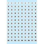 Herma etikett siffror 1-540 ø8 svart/vit 10st