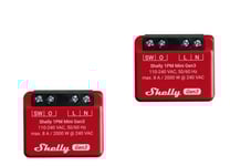 Shelly 1Pm Mini Gen3, Smart Strömställare, 1P, Trådlös, Plast, Mätt, 20 Dbmw