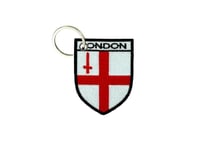 Keychain keyring embroidered embroidery patch flag shield london uk r2