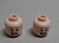 Lego 79145  6350823 Minifigure Head Open Mouth Face x2 Parts & Pieces