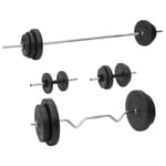 Barbell and Dumbbell with Plates Set 90 kg vidaXL
