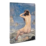 The Sirens By John Macallan Swan Classic Painting Canvas Wall Art Print Ready to Hang, Framed Picture for Living Room Bedroom Home Office Décor, 20x14 Inch (50x35 cm)