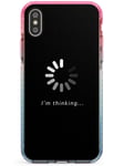 I'M Thinking. (Black) Pink Impact Phone Case for iPhone XR | Protective Dual Layer Bumper TPU Silikon Cover Pattern Printed | Funny Humour Loading Quirky Playful