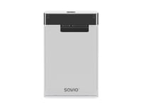 Savio Ak-66, Hdd- / Ssd Kabinett, 2.5", Sata, Serial Ata Ii, Serial Ata Iii, 5 Gbit/S, Usb-Anslutning, Svart, Transparent