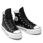 CONVERSE CHUCK TAYLOR ALL STAR LIFT HI TRAINERS UK SIZE 9.5 BLACK/WHITE 561675C