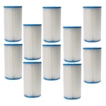 vhbw 10x Cartouches filtrantes compatible avec Intex EasyPool piscine, pompe de filtration - Filtre à eau, blanc / bleu