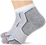 1000 Mile Unisex Sock-twin Wh/Gry 2261w-lm (6-8) MILE RUN ANKLET SOCK TWIN PK WH GRY 2261W LM 6 8 LADY, White, M UK