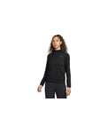 NIKE FB4316-010 W NK SWIFT ELMNT DF UV HZ TOP Sweatshirt Women's Black/Reflective Silv Size S