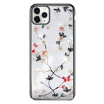 Mobile Phone Cases/Covers, For iPhone 11 Pro Flower Pattern Plating Diamond PC Protective Case (Color : Black)