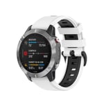 KOMI Watch Straps compatible with Garmin Fenix 6 GPS / 6 Sapphire / 6 PRO/Fenix 5 & 5 plus/instinct, Two-color Silicone Sport Fitness Replacement Band(white/black)
