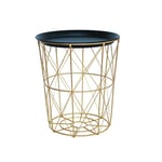 ZANZAN Laundry Bins Sturdy Small Wire Laundry Basket Organizer Bin Baskets With Handles And Lids For Kitchen Bathroom storage baskets for clothes (Color : Gold, Size : Large)