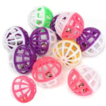 Diamoen 10pcs Plastic Dual Colors Hollow Balls Jingle Bell Balls Dogs/Cats Hunting Toys 4cm