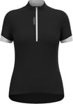 Odlo Odlo Women's T-shirt S/U Collar S/S 1/2 Zip Essential Black/White L, Black/White